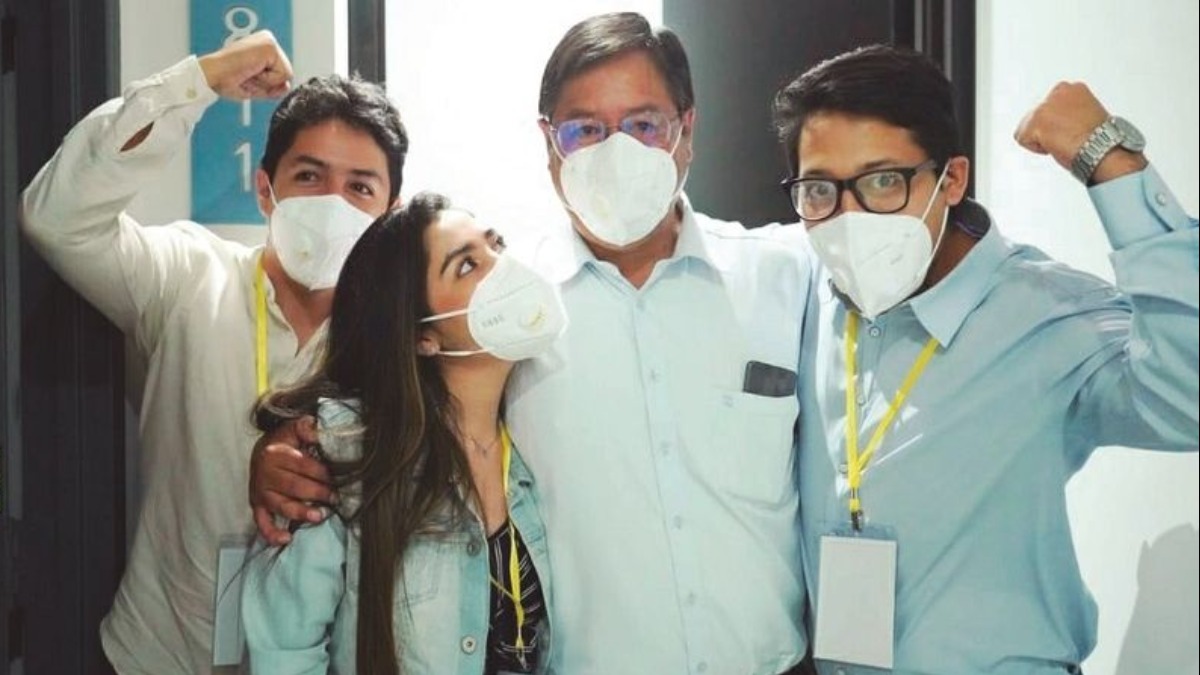Expresidente Luis Arce con sus hijos. Foto: Internet