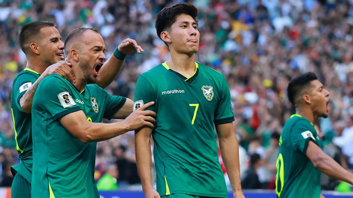 Jugadores de la Verde celebran el gol de Miguel Terceros.  Foto: Conmebol