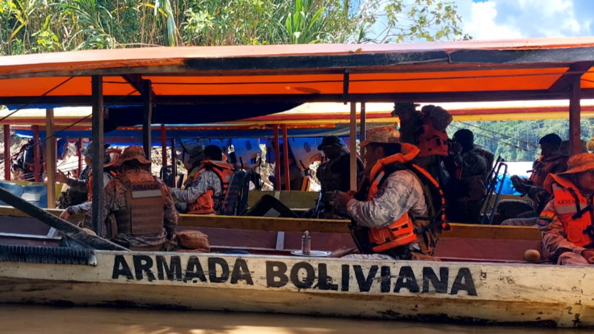 La Armada realiza operaciones contra campamentos de minería ilegal cerca del Madidi: Foto Armada Boliviana