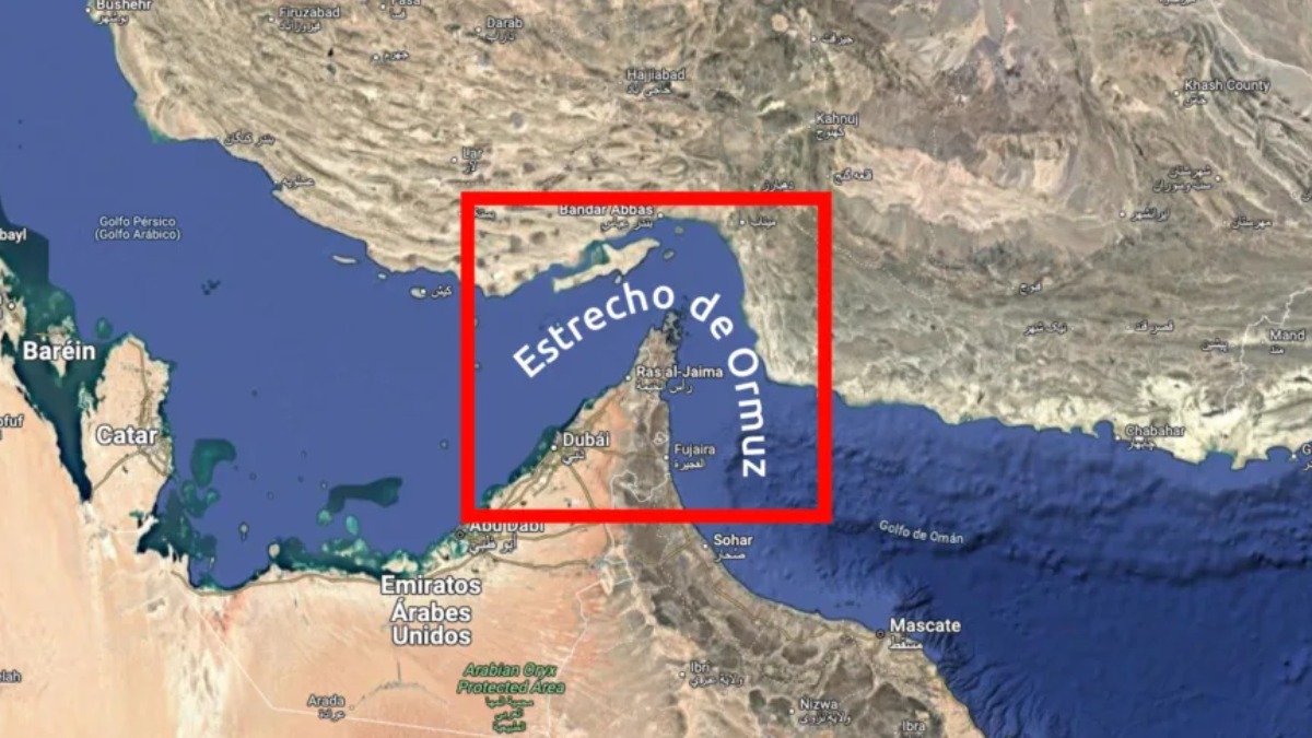 Localización del estrecho de  Ormuz.