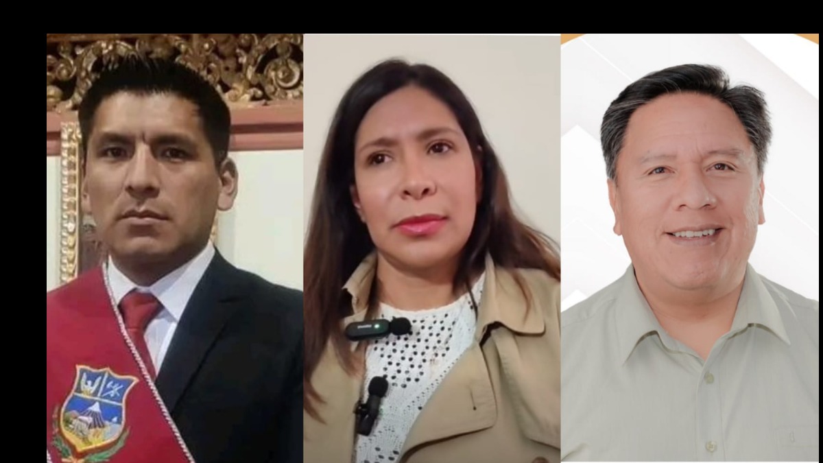 Los alcaldes de electos de Oruro, Iván Quispe; Sucre, Fátima Tardío, y de Potosí, Williams Cervantes.