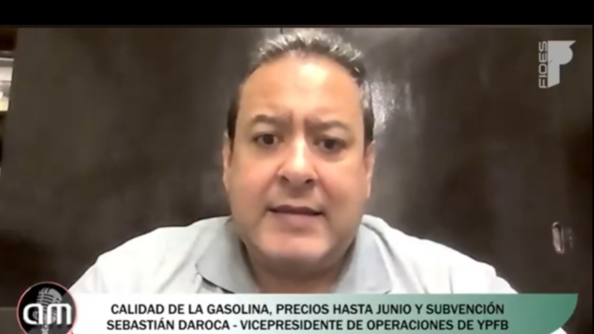 Sebastián Daroca, vicepresidente de operaciones de YPFB. Foto: Captura de video