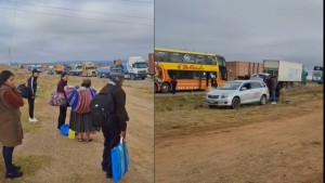 Transportistas instalan un punto de bloqueo en la carreta La Paz – Oruro por falta de diésel