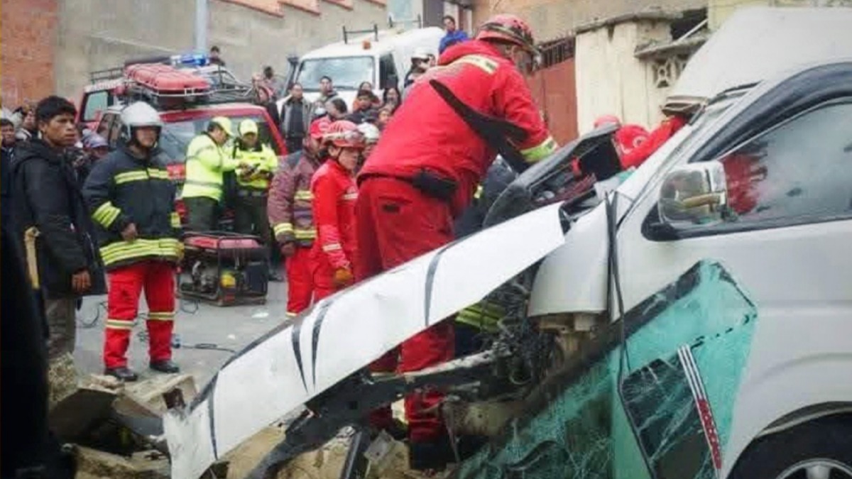 Accidente de tránsito en Alto Sopocachi. Foto: BTV