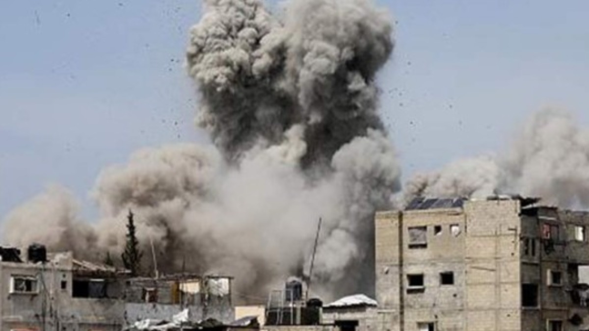 Bombardeo israelí en la Franja de Gaza.