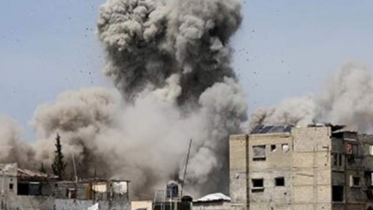 Bombardeo israelí en la Franja de Gaza.