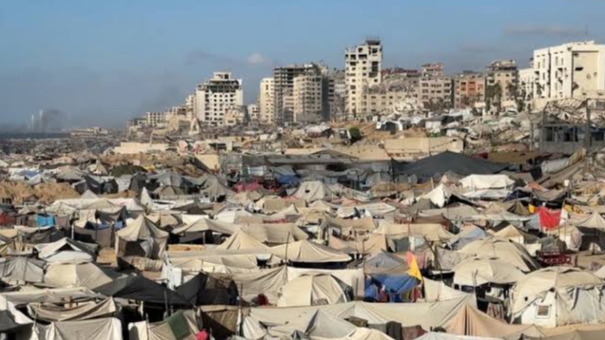 Campamento de refugiados en la Franja de Gaza.