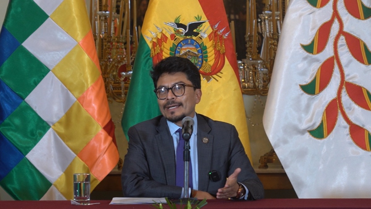 El minstro de Relaciones Exteriores, Fernando Aramayo. Captura de video.