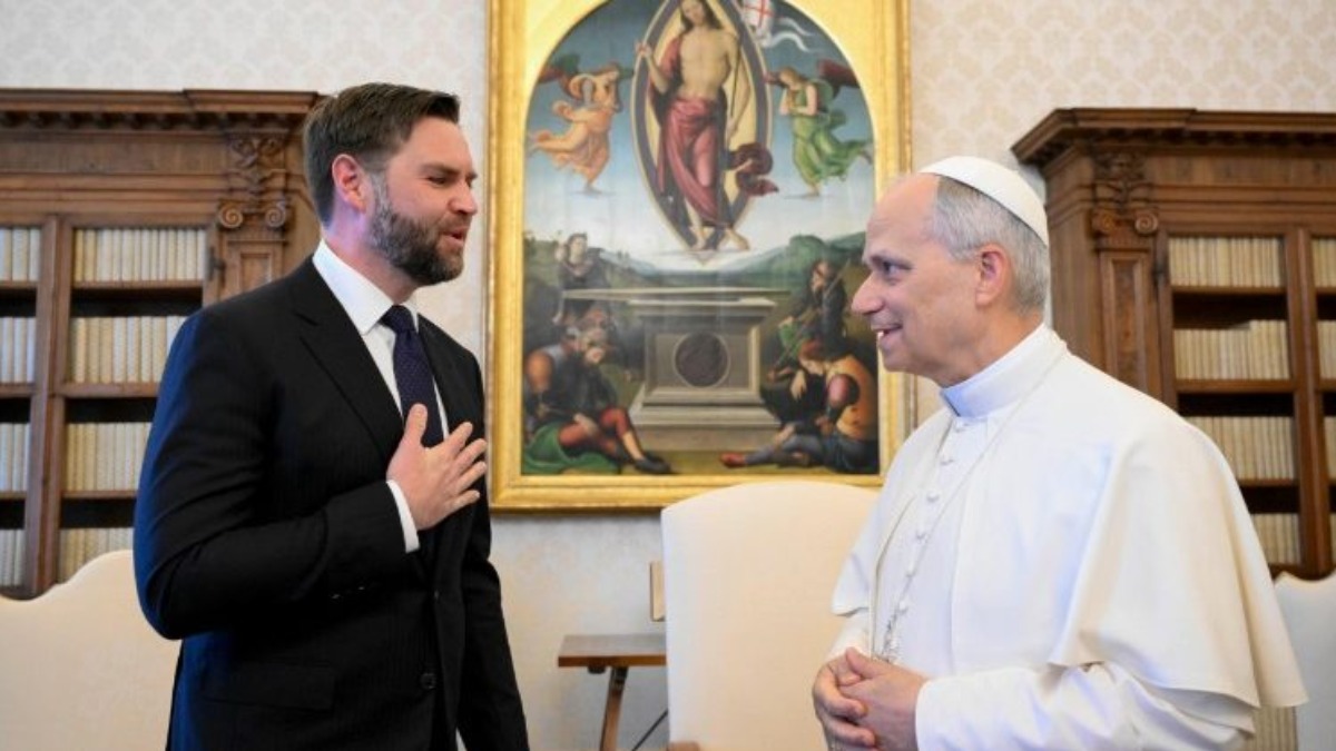 El Pontífice recibió en audiencia al Vice Presidente estadounidense, J.D. Vance en mayo de 2025. Foto: Vatican Media