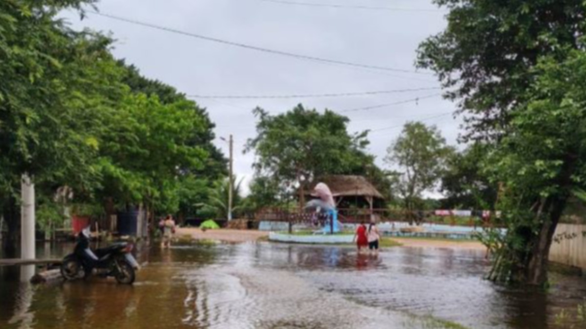La comunidad de Puerto Ballivián, a pocos kilómetros de Trinidad, afectada por las lluvias. Foto: RRSS