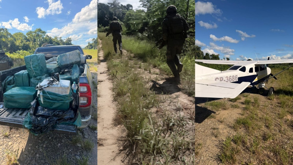 La droga se encontraba en una camioneta. Foto: Viceministerio de Defensa Social