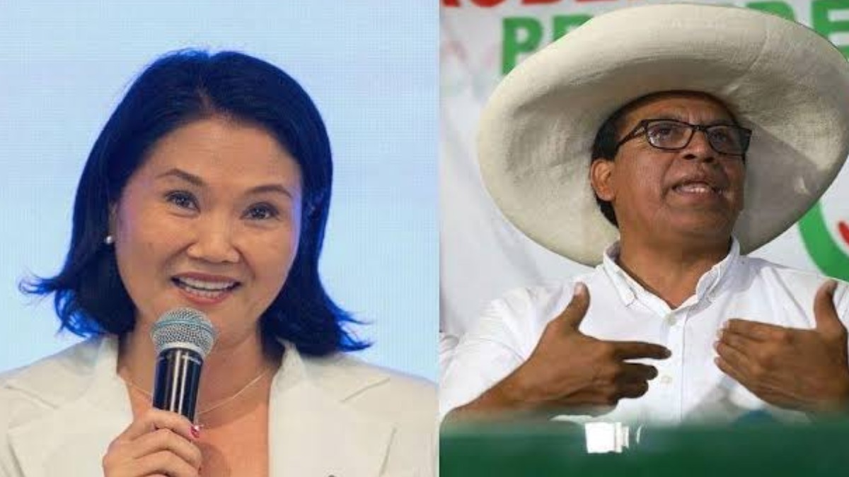 Los candidatos a la presidencia del Perú, Keiko Fujimori y Roberto Sánchez.