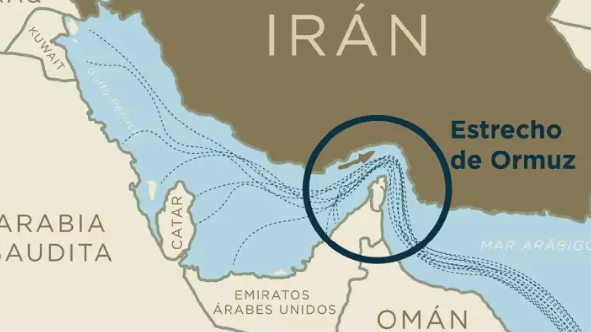 Mapa del estrecho de Ormuz.