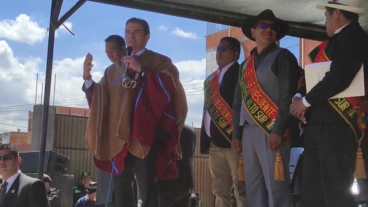 Presidente Rodrigo Paz en Senkata, El Alto. Foto: Captura