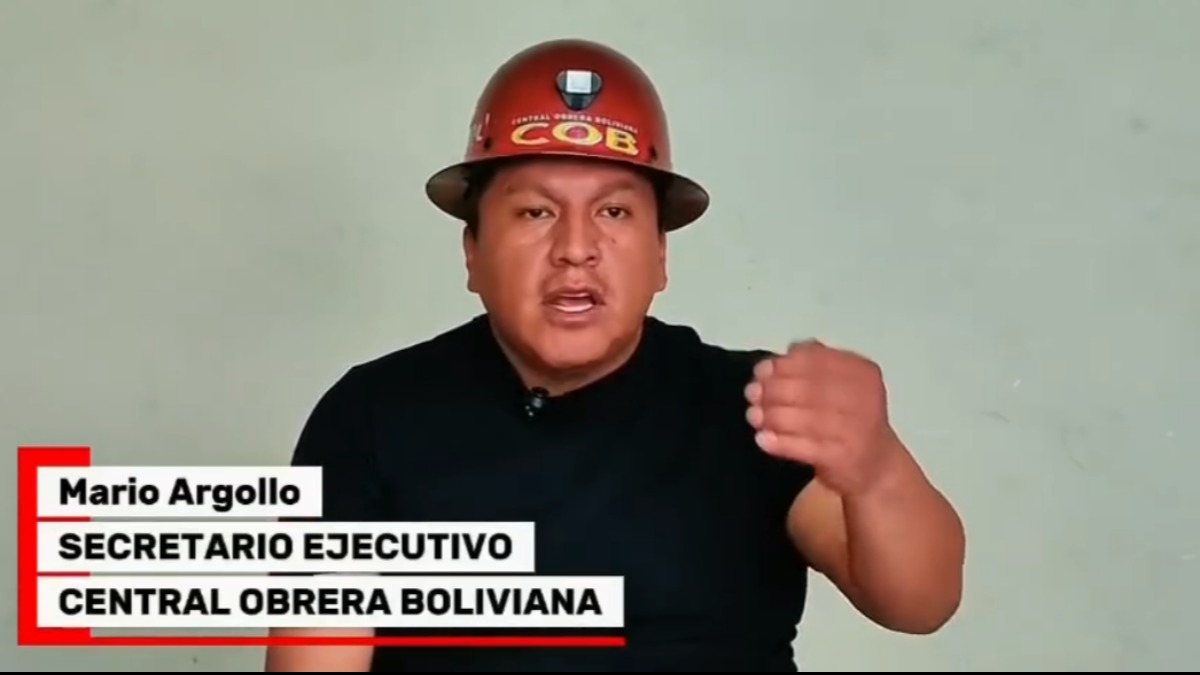 Argollo afirmó que existe persecución contra dirigentes y aseguró que las medidas de presión continuarán. Foto: Captura de video