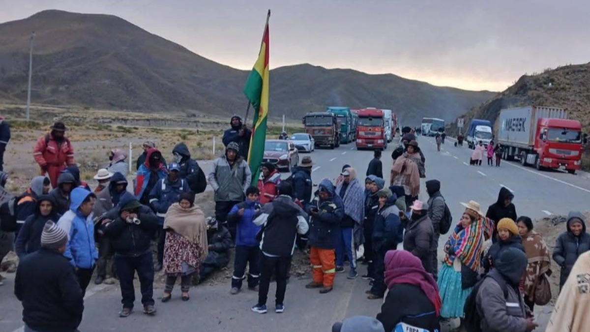 Bloqueo de caminos en el altiplano. Foto RRSS
