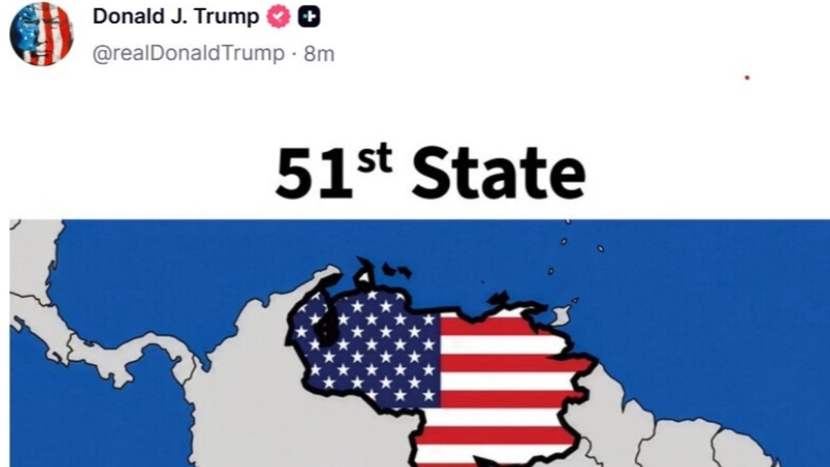 Captura de la publicación del presidente de Estados Unidos, Donald Trump, en redes sociales.