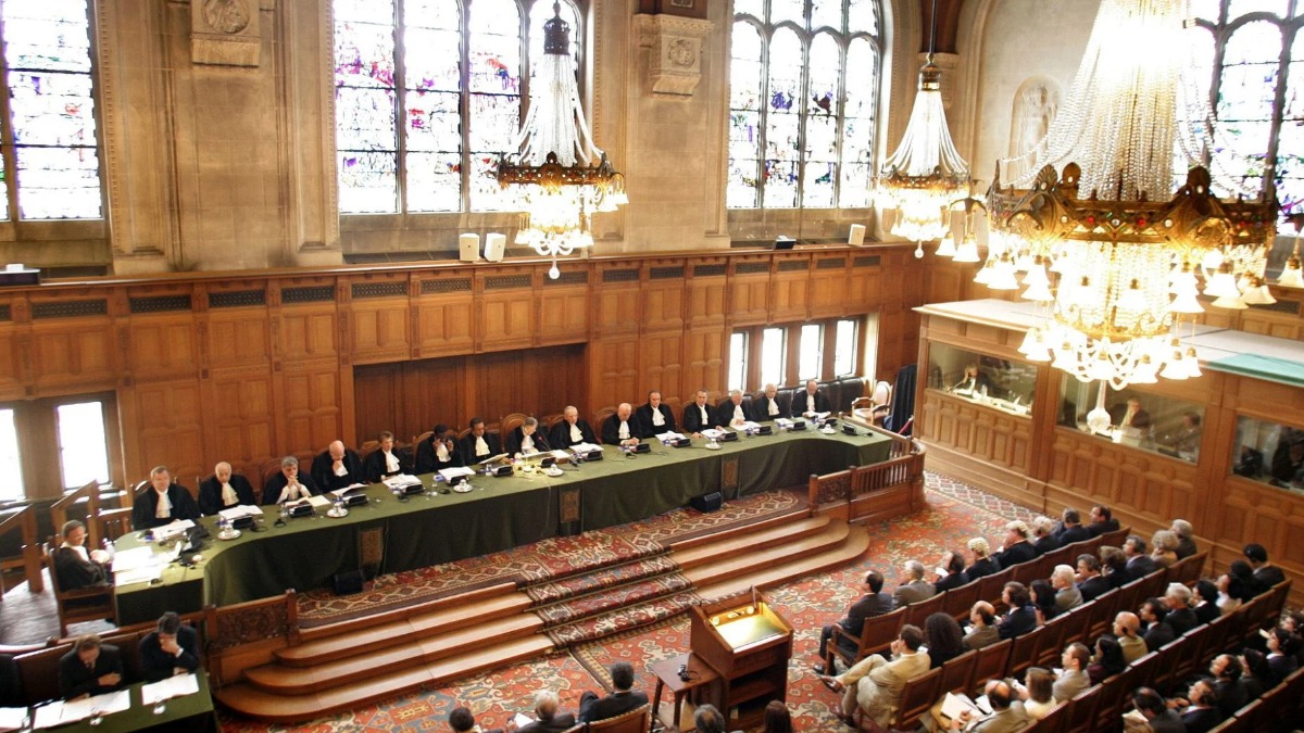 El tribunal de la Corte Internacional de Justicia de La Haya.