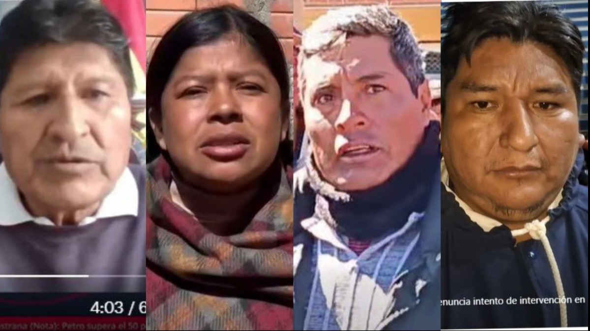 Evo Morales y los dirigentes que pidieron la renuncia del presidente Rodrigo Paz. Foto: ANF