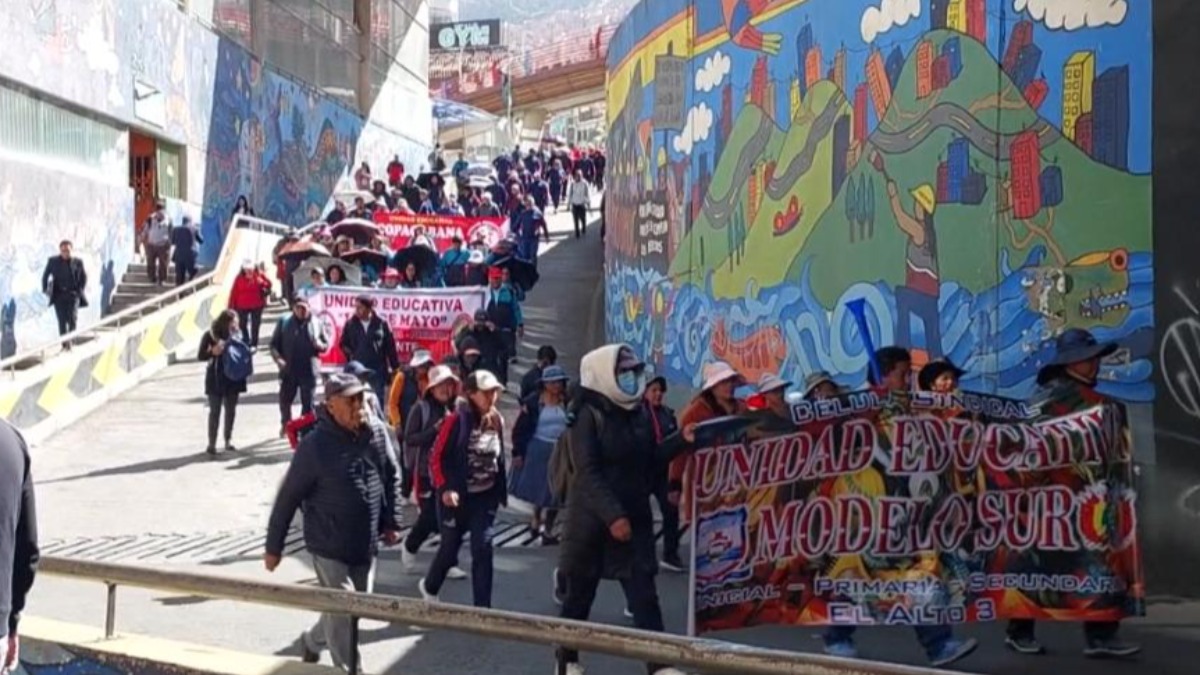 Marcha de maestros. Foto: ANF