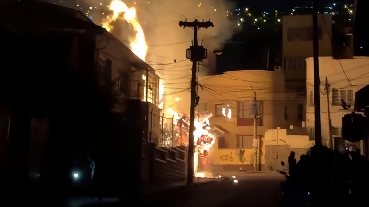 Incendio en Sopocachi. Foto: RRSS