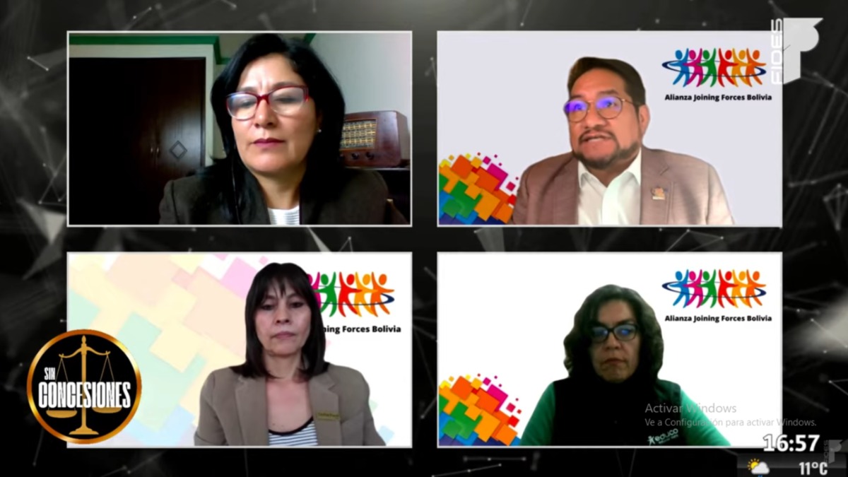 La alianza Joining Forces Bolivia en el programa Sin Concesiones. Foto: Captura de video