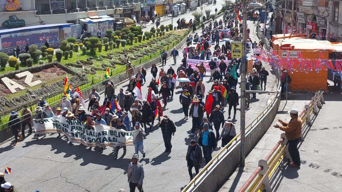 La movilización de seguidores de Evo Morales que ingresó a La Paz. Foto: RRSS