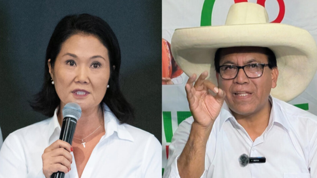 Los candidatos a la presidencia de Perú,  Keiko Fujimori y Roberto Sánchez.