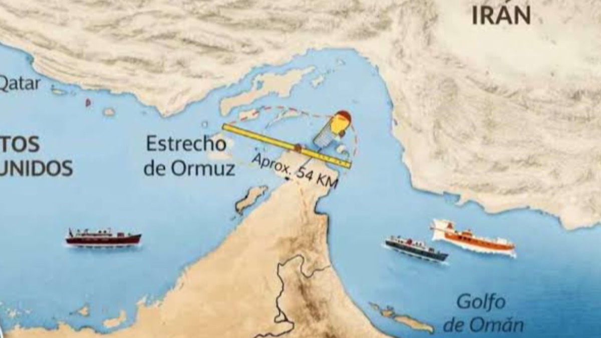 Mapa de localización del estrecho de Ormuz.