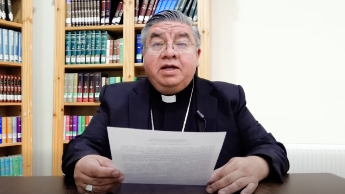Monseñor Giovani Arana, obispo de El Alto y secretario general de la Conferencia Episcopal Boliviana. Foto: Captura de video