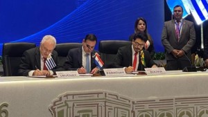 Cancilleres de Uruguay, Paraguay y Bolivia. Foto: MRE