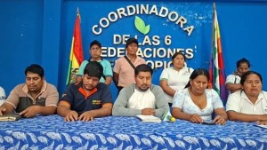 Dirigentes de la Coordinadora de las Seis Federaciones del Trópico de Cochabamba. Foto: captura