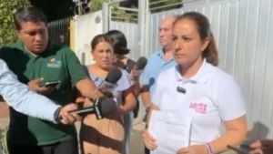 Laura Rojas en declaraciones a la prensa cuando negaba irregularidades en el caso. Foto: captura