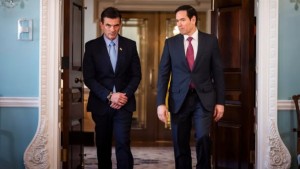 Rodrigo Paz y Marco Rubio en una anterior reunión.
