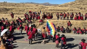 Un bloqueo de carreteras en el altiplano. Foto: RRSS