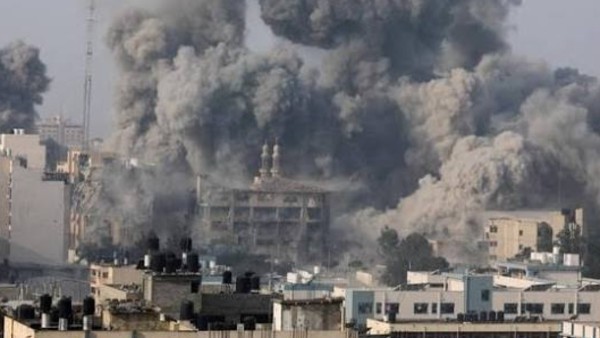 Bombardeo en la Franja de Gaza.