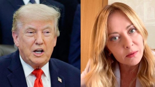 El presidente de Estados Unidos, Donald Trump, y la primera ministra de Italia, Giorgia Meloni.