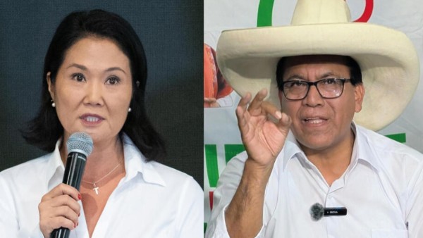 Keiko Fujimori y Roberto Sánchez, candidatos a la presidencia de Perú.