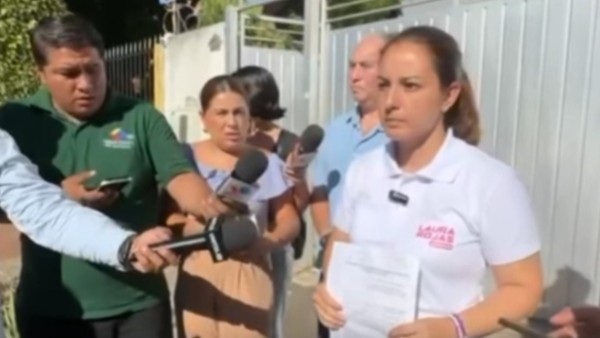Laura Rojas en declaraciones a la prensa cuando negaba irregularidades en el caso. Foto: captura