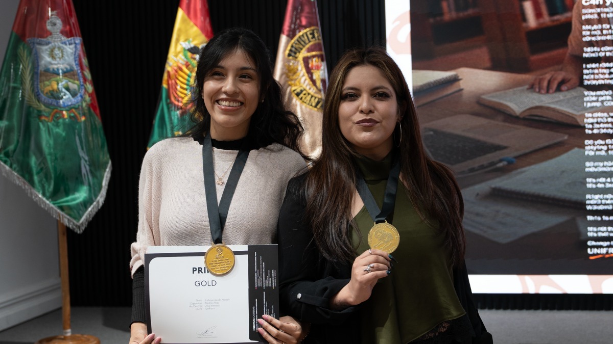 Ana María Troncoso y Nashira Ríos representan a Bolivia en Young Lions Cannes 2026.   Foto: Unifranz