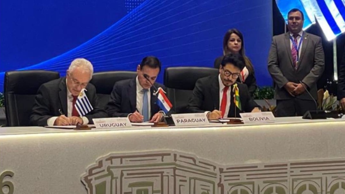 Cancilleres de Uruguay, Paraguay y Bolivia. Foto: MRE