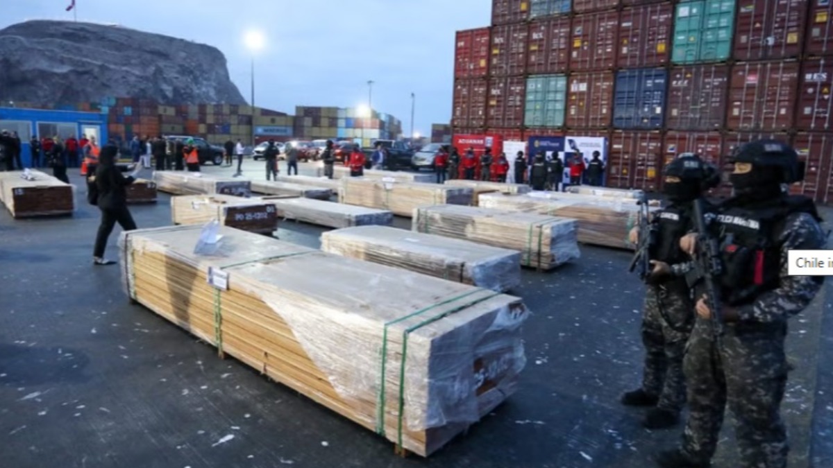 Chile intercepta 100 toneladas de droga impregnada en madera de exportación. Foto: Fiscalía de Chile
