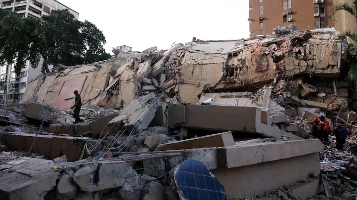 Edificios destruidos tras los sismos en Venezuela.