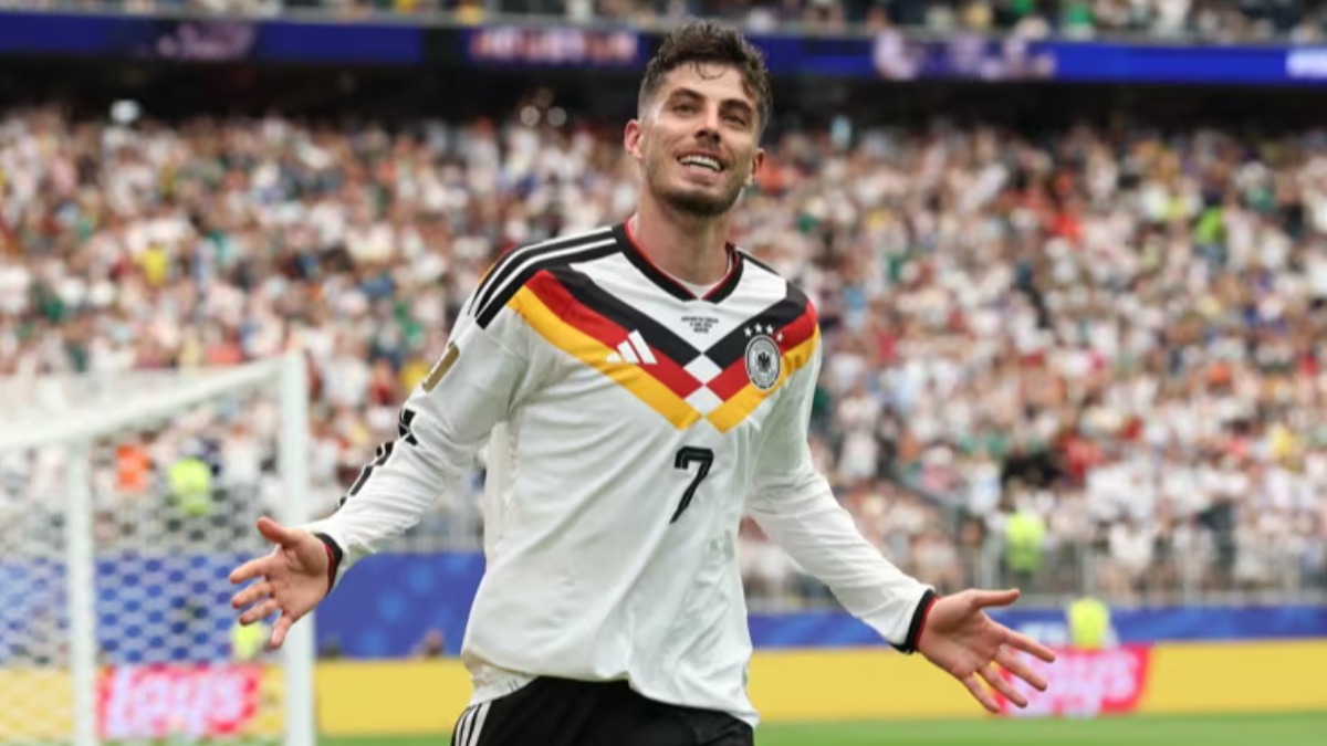 El alemán Kai Havertz festeja uno de sus goles. Foto: FIFA