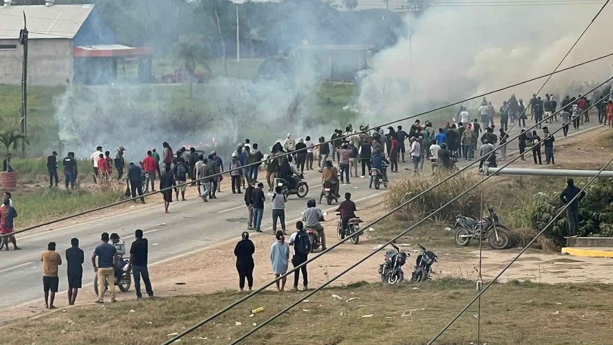 Enfrentamiento en San Julián. Foto: RRSS