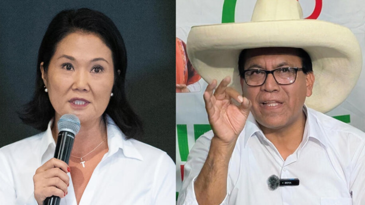 Keiko Fujimori y Roberto Sánchez, candidatos a la presidencia de Perú.