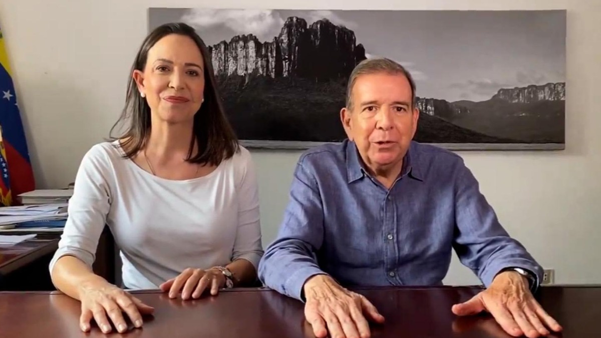 Los líderes opositores venezolanos María Corina Machado y Edmundo González.