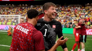 Jugadores de Suiza celebran la clasificación a cuartos de final del Mundial 2026.    Foto: FIFA