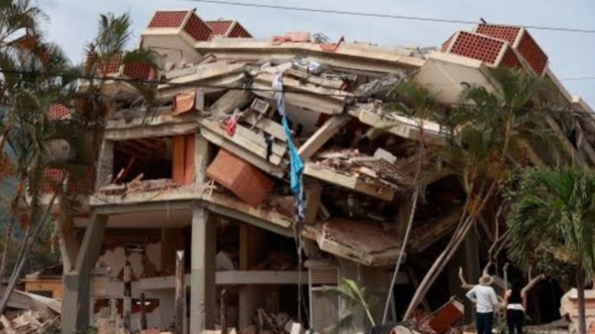 Edificios destruidos tras los sismos en Venezuela.