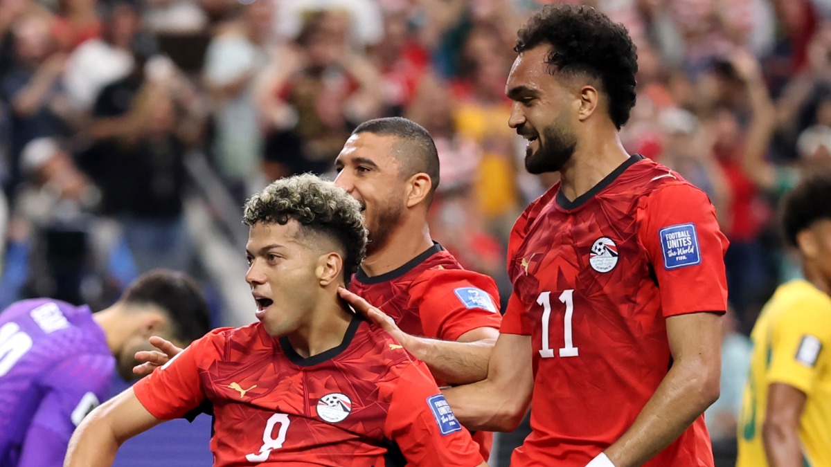 Los egipcios celebran la victoria ante los australianos.  Foto: FIFA